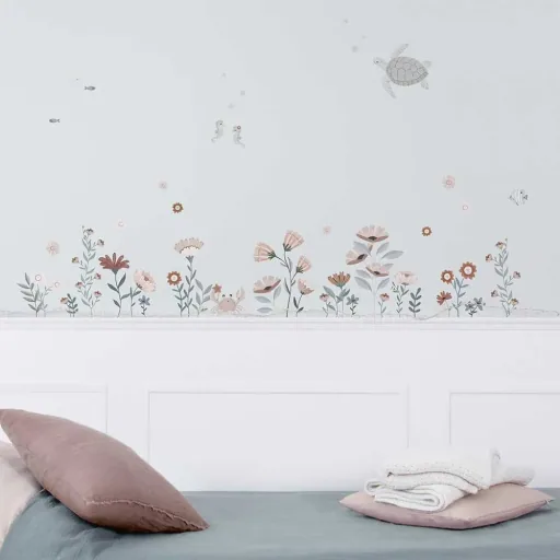 Lilipinso Wandsticker A3 Unterwassertiere graublau rosa