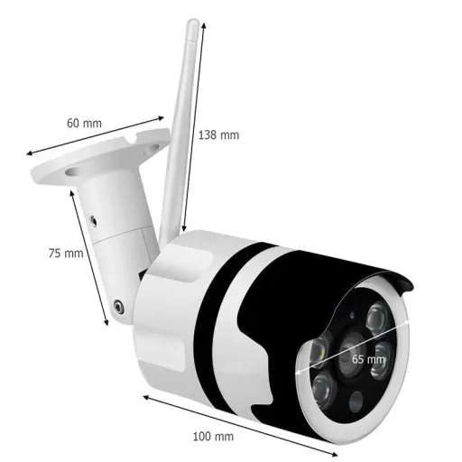 Full HD Smart WLAN IP Kamera mit spritzwassergeschütztem Metallgehäuse, Bewegungssensor, Nachtsicht