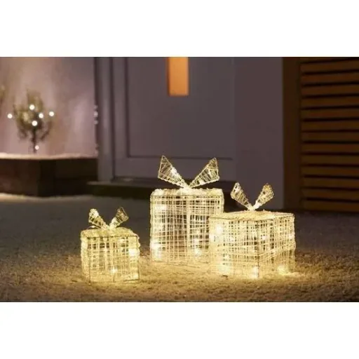2 beleuchtete Geschenkboxen 20 cm hoch - 40 LED