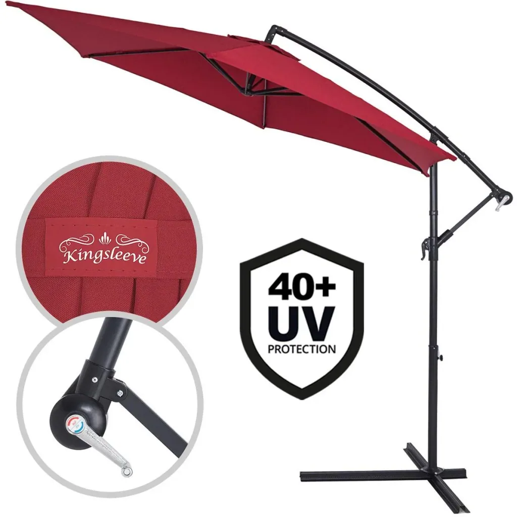 Sonnenschirm Aluminium Ø 300cm rot mit UV-Schutz 40+