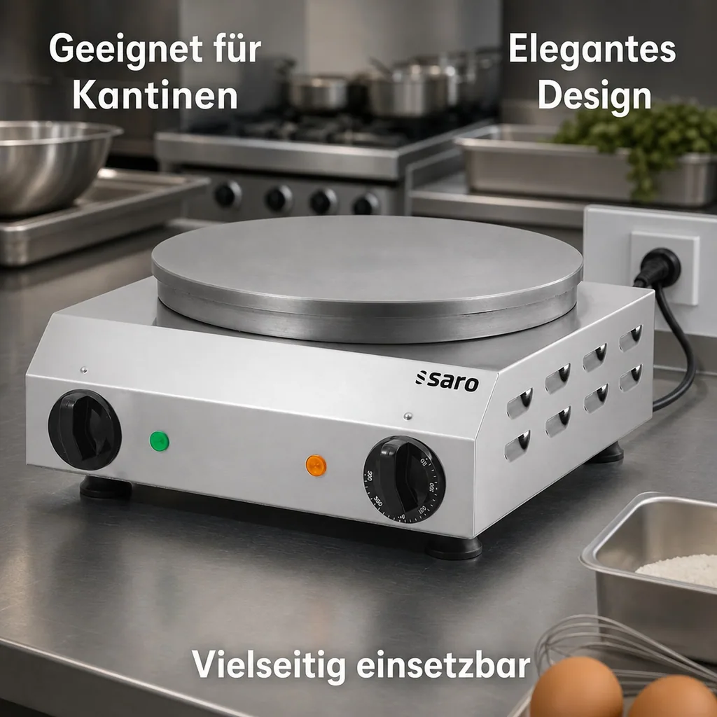 Saro Crepe Maker, Pancake Maker, Crepe Eisen - Model Gilles, Edelstahl | Gusseisenplatte | Ø 350 mm | 0°C bis +300°C