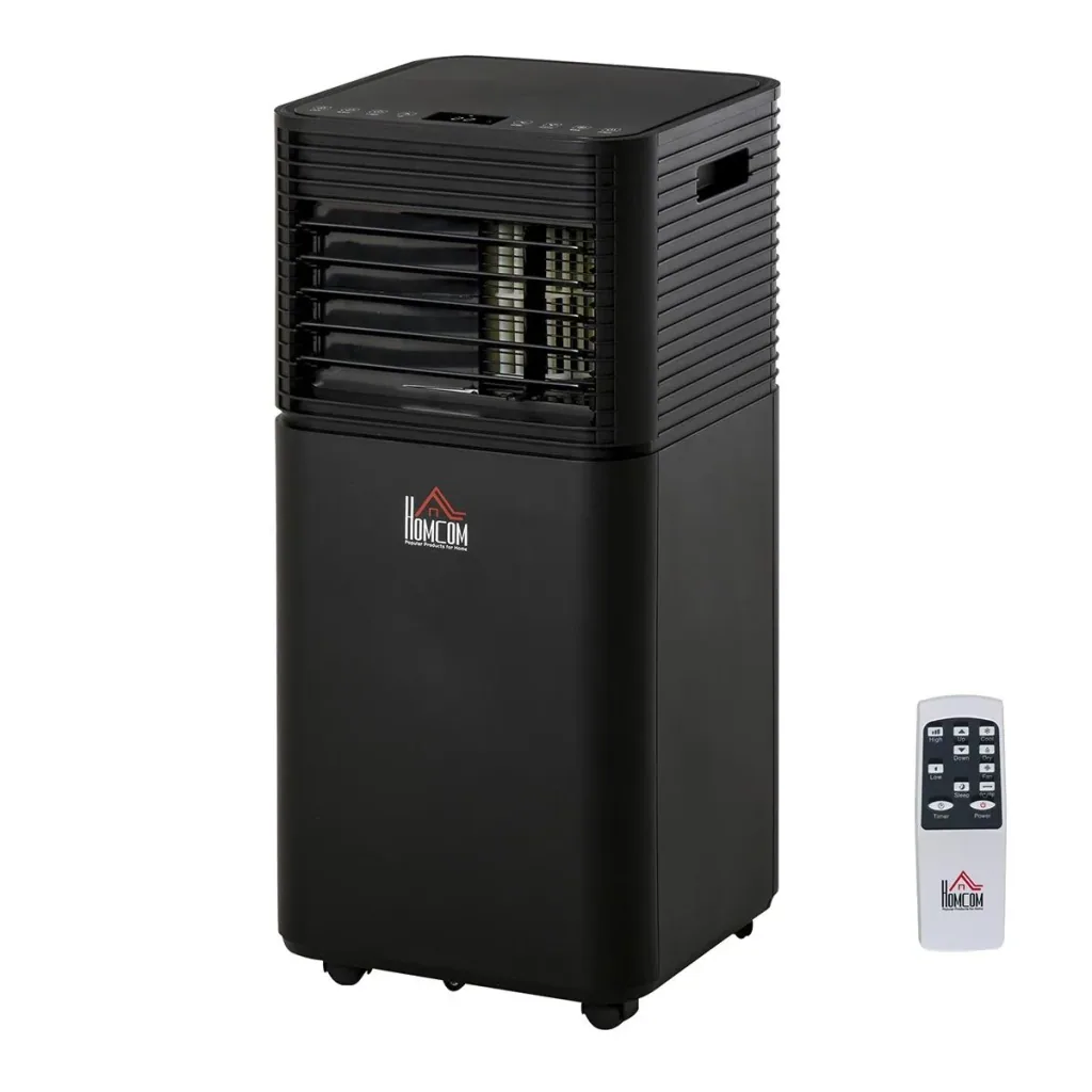 Mobiles 4-in-1 Klimagerät 24-Stunden-Timer 2 Geschwindigkeitsstufen 860W LED-Display ABS schwarz 30,5 x 32,5 x 68 cm