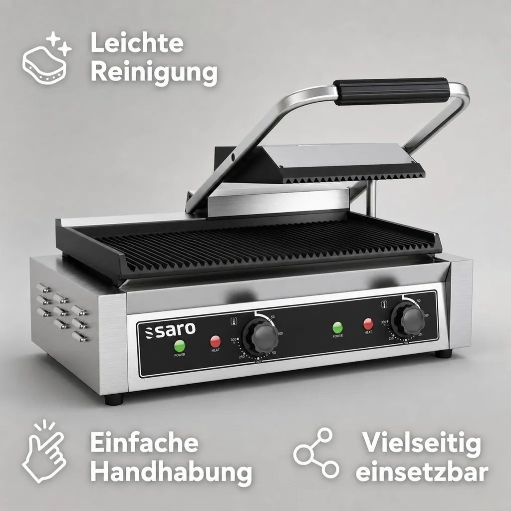 Kontaktgrill, Elektrogrill, Küchengrill Saro - Model PG 2