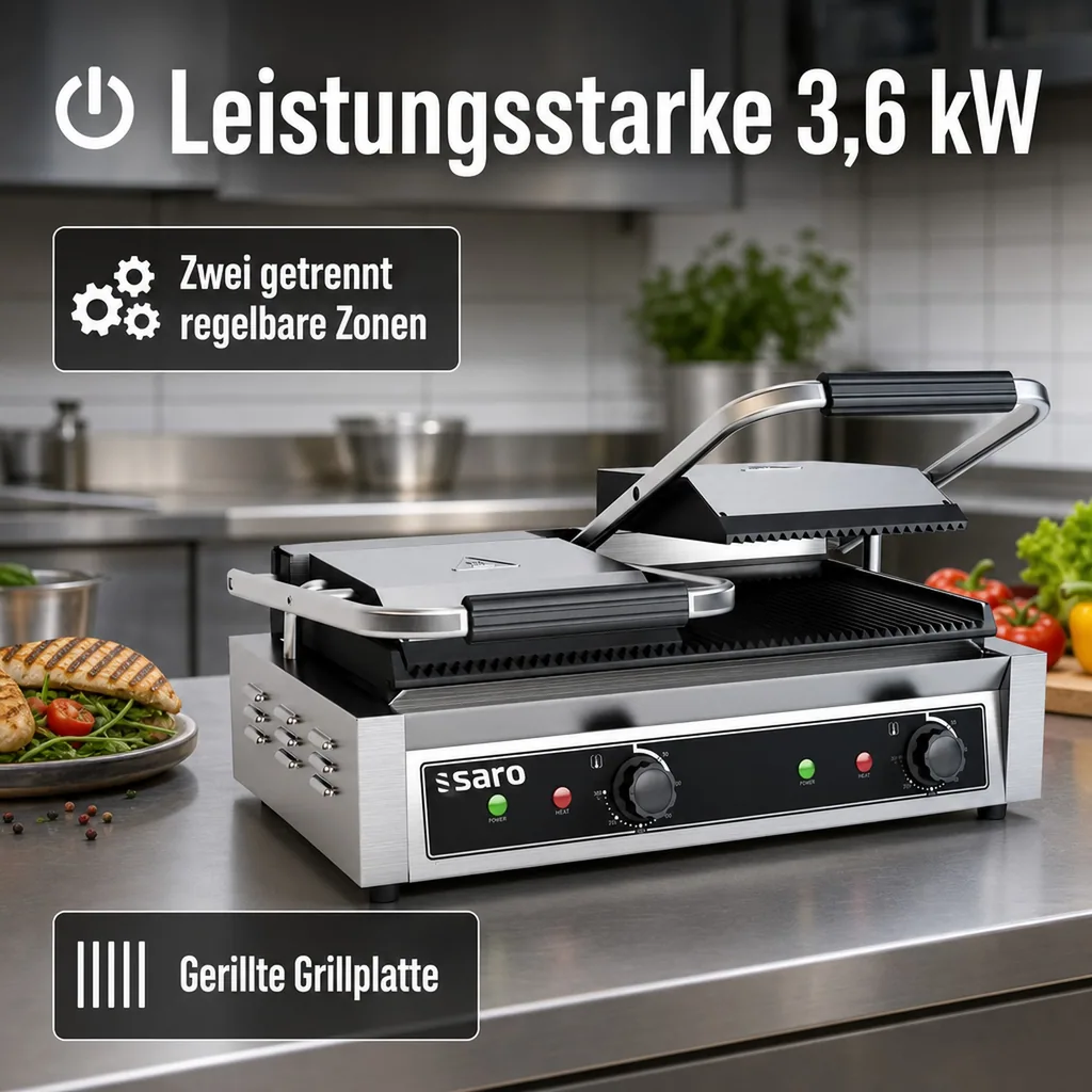 Kontaktgrill, Elektrogrill, Küchengrill Saro - Model PG 2