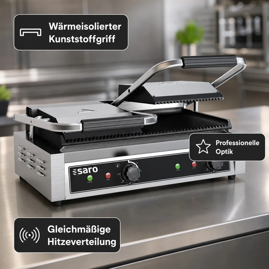Kontaktgrill, Elektrogrill, Küchengrill Saro - Model PG 2