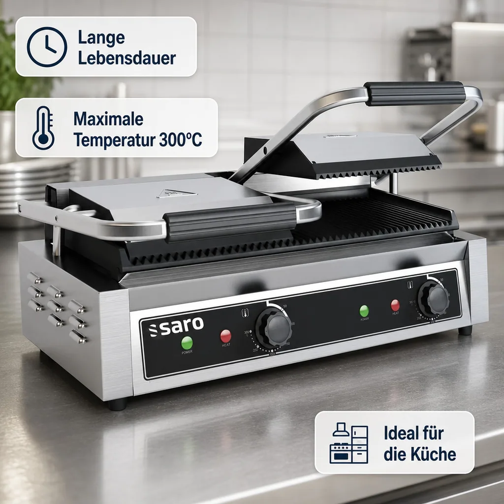 Kontaktgrill, Elektrogrill, Küchengrill Saro - Model PG 2