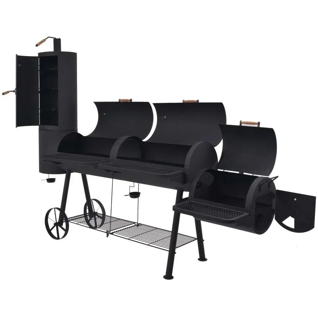 Holzkohlegrill mit unterer Ablage XXXL schwarz