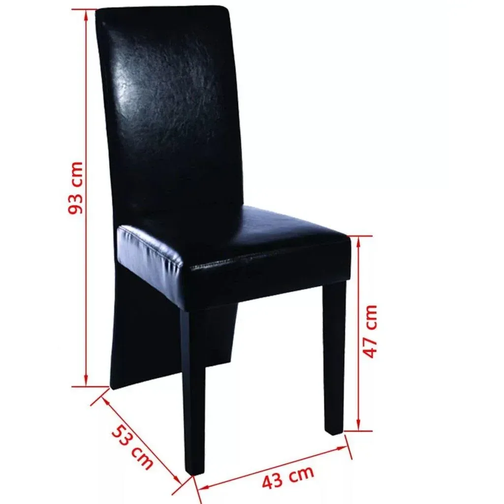 Esszimmerstühle 2-Sitzer Kunstleder schwarz