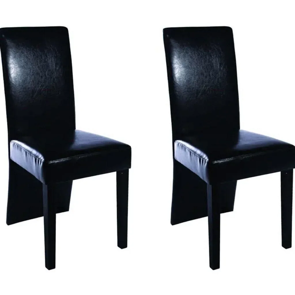 Esszimmerstühle 2-Sitzer Kunstleder schwarz