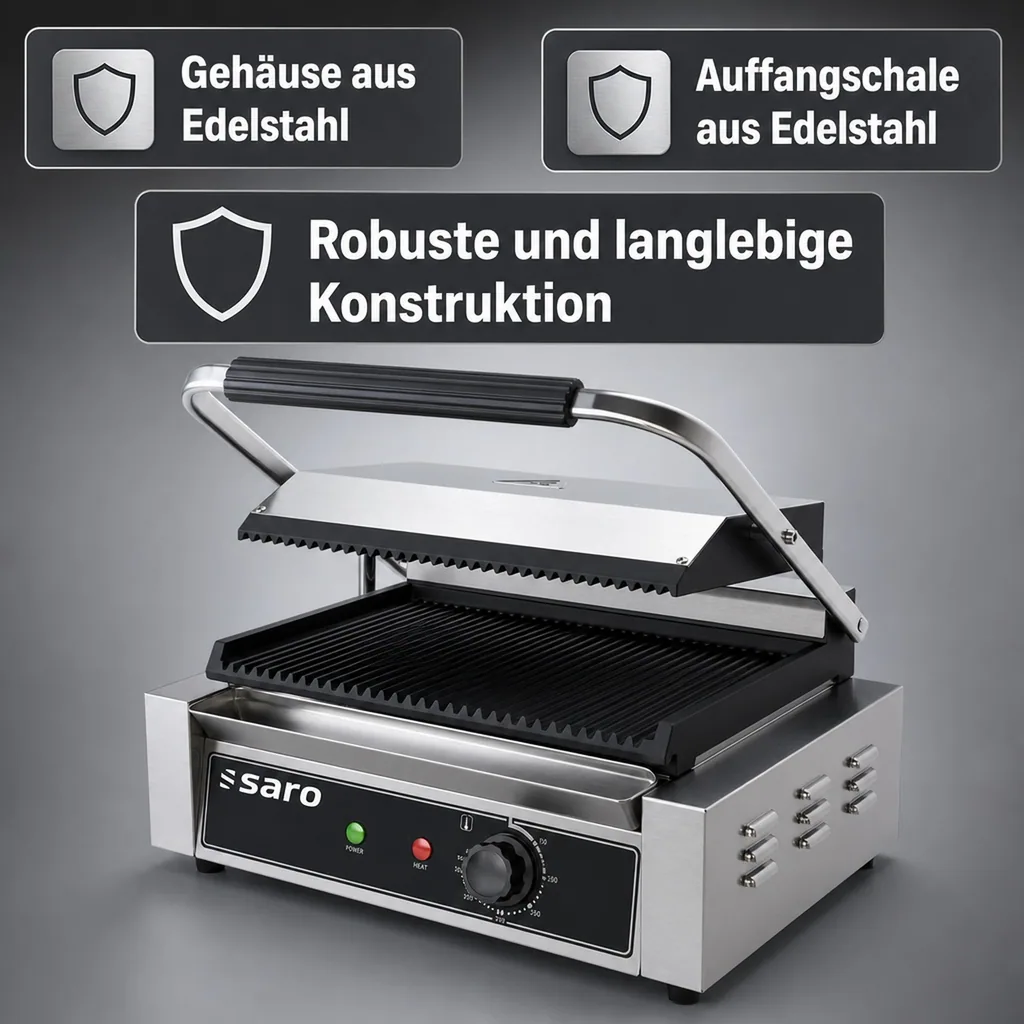 Saro Kontaktgrill, Elektrogrill, Küchengrill - Modell PG 1 B