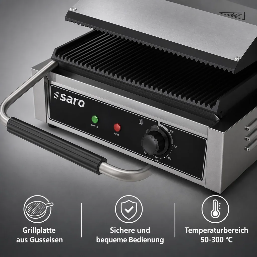 Saro Kontaktgrill, Elektrogrill, Küchengrill - Modell PG 1 B