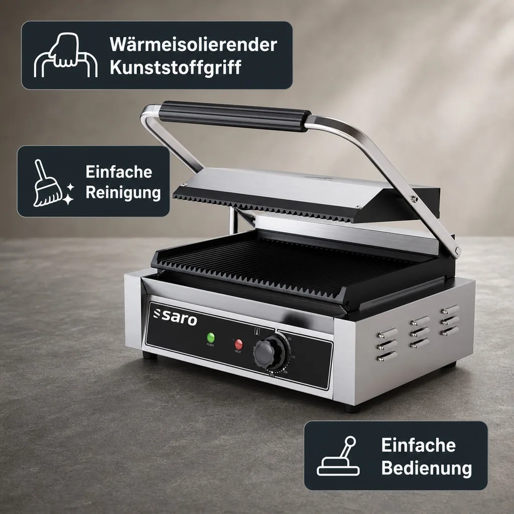 Saro Kontaktgrill, Elektrogrill, Küchengrill - Modell PG 1 B