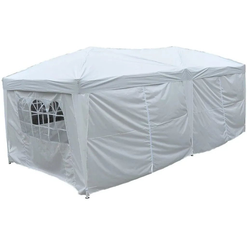 3x6 m Faltpavillon Pavillon Partyzelt Gartenzelt inkl. 6 Seitenteile Weiß