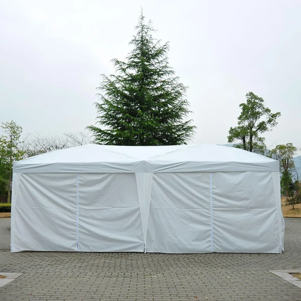 3x6 m Faltpavillon Pavillon Partyzelt Gartenzelt inkl. 6 Seitenteile Weiß