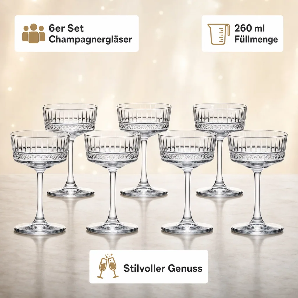 Champagnergläser, Sektgläser 6er-Set - Elysia, 260 ml