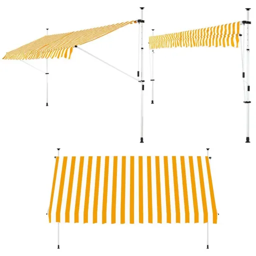 Klemmmarkise Gelb/Weiß 350cm