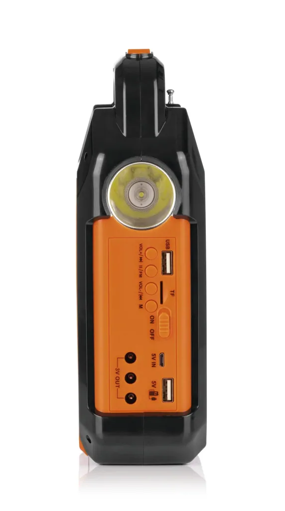 Solar-Generator Kit mit eigenem Solarpanel, Radio und Lautsprecher, 10000mAh schwarz/orange
