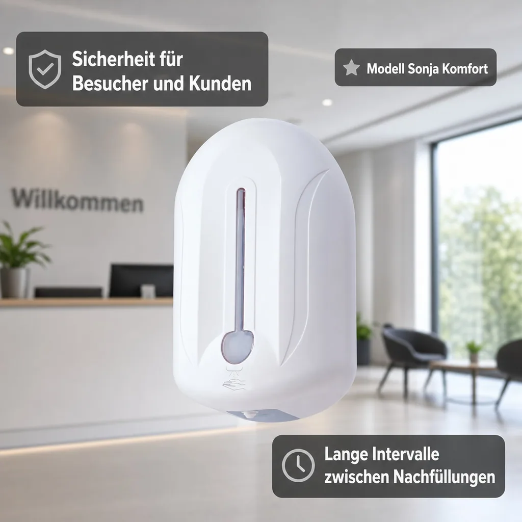 SARO Desinfektionsspender, Desinfektionsmittelspender Sensor - Sonja, Weiß