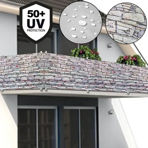 Sichtschutz für Balkon/Gartenzaun Steinoptik 5m