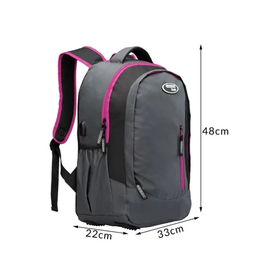 Monzana Sport- und Freizeit Rucksack 35L grau/rosa
