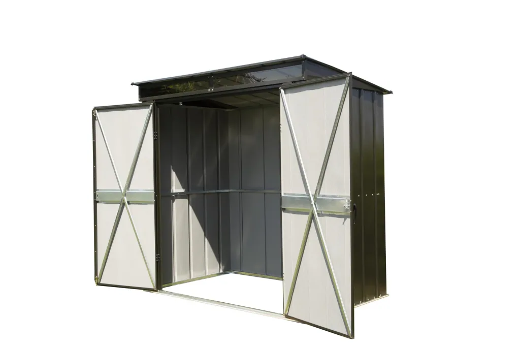Metallgerätehaus Pultdach onyx schwarz, 208 x 130 x 201 cm