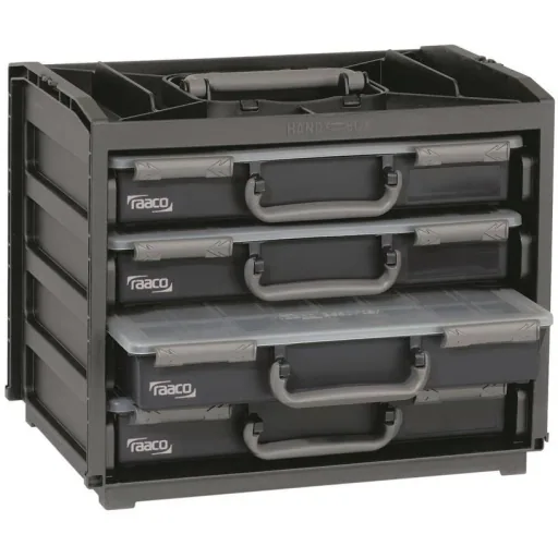Raaco handliche Box mit 4 Fächern Box Silverline