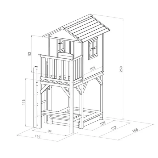 Lodge XXL PLUS Spielhaus (Skandinavisches Rot)
