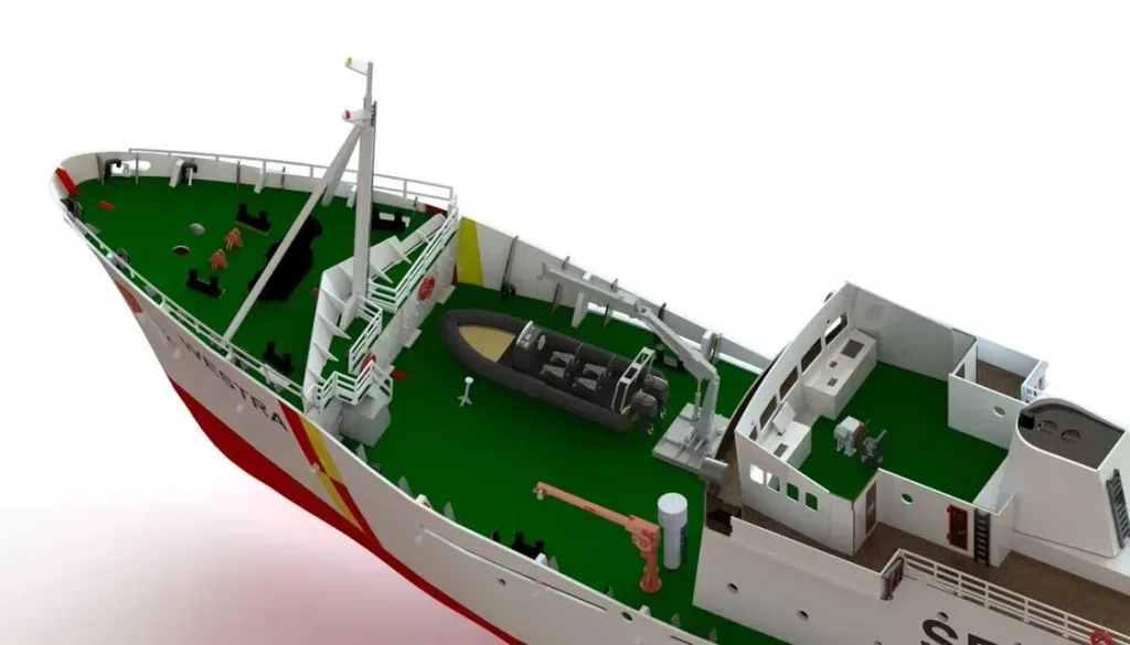 Holzbausatz Patrouillenboot Westra im Maßstab 1:50