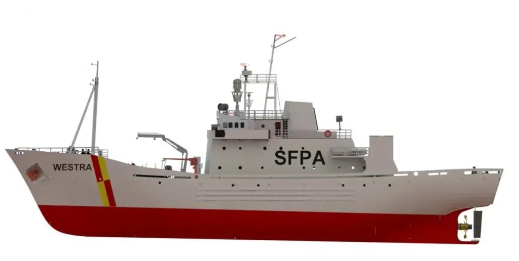 Holzbausatz Patrouillenboot Westra im Maßstab 1:50