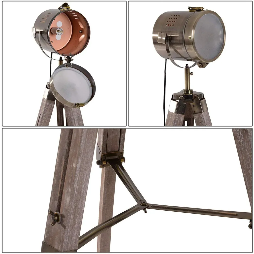 Stehlampe Dreibein 100-140cm E14 Bronze
