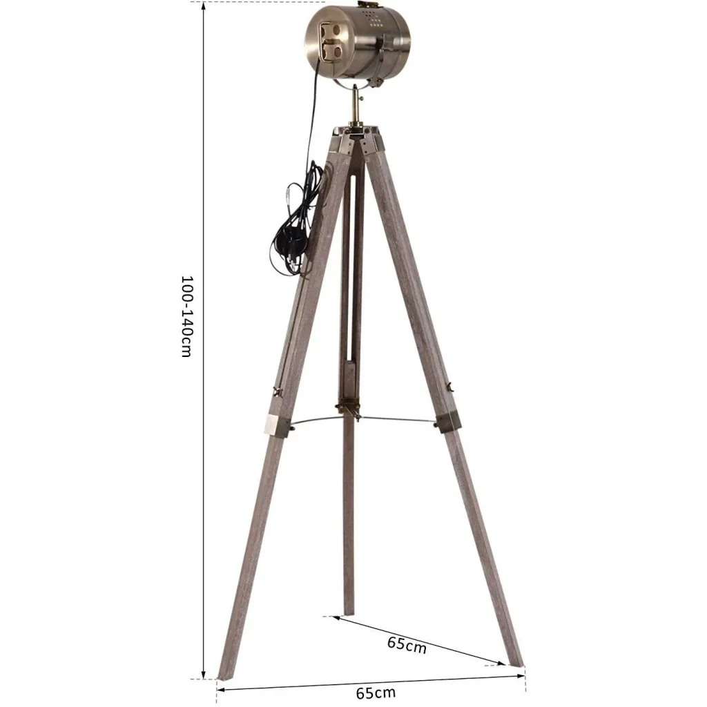 Stehlampe Dreibein 100-140cm E14 Bronze