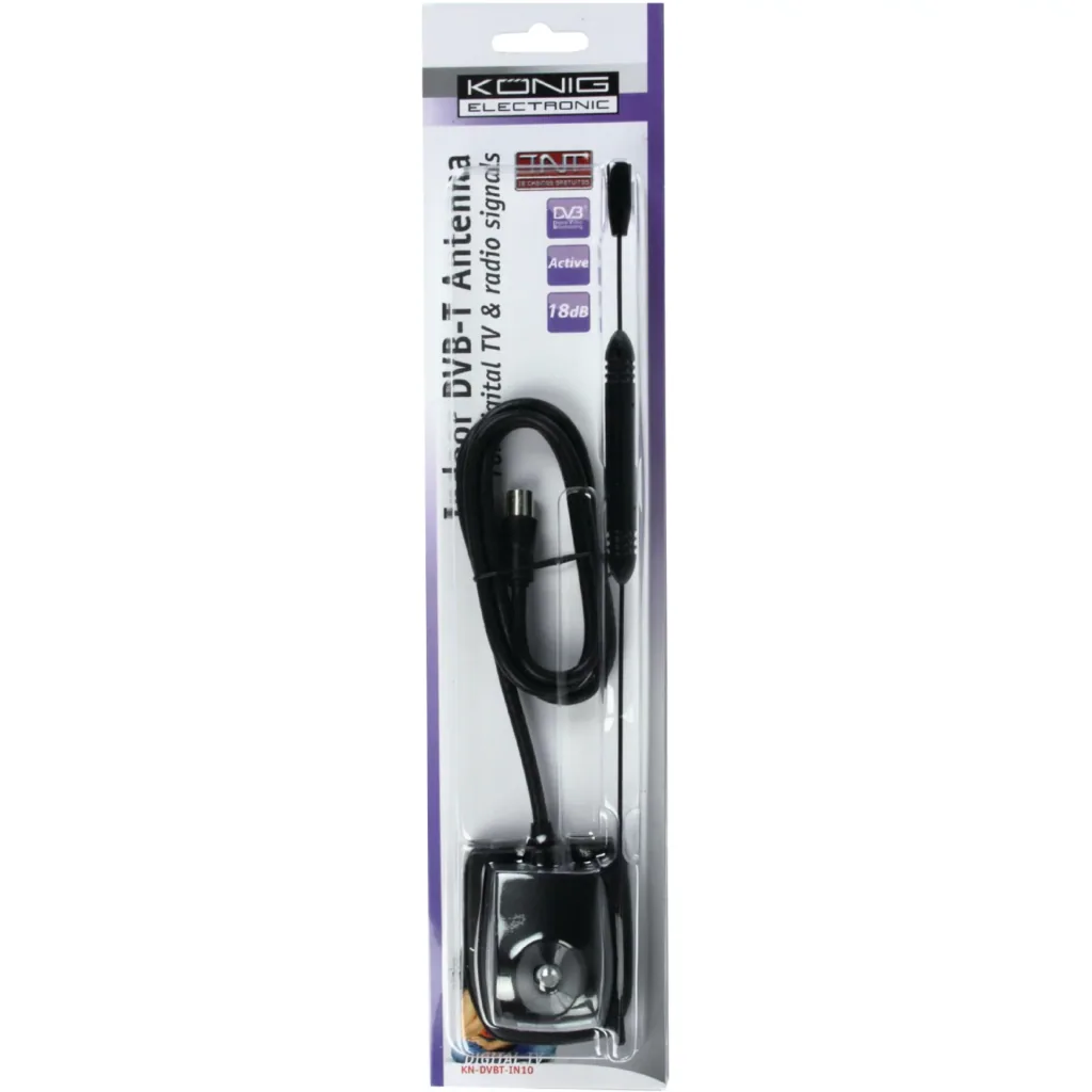 Verstärkt Innen DVB-T/T2 - DAB+ Zimmerantenne mit Verstärker 18 dB VHF / UHF