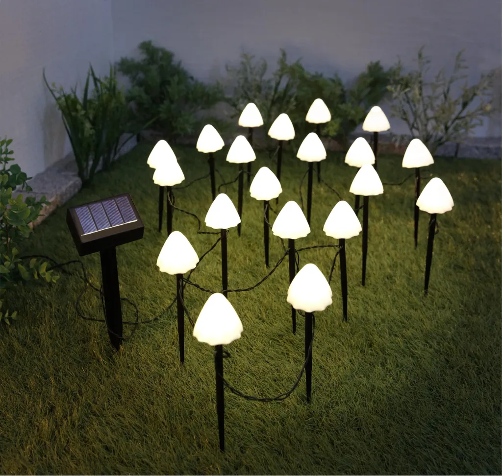 Solar-Lichterkette "Pilz", mit 20 warmweißen LEDs