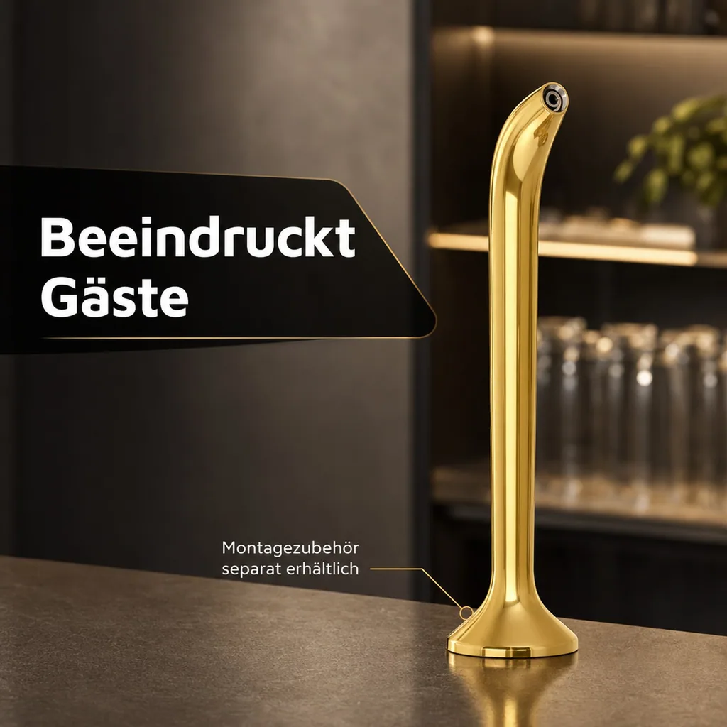 Schanksäule, Bierzapfsäule, Gold, 1-leitig, elegant