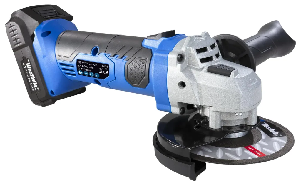 Akku Winkelschleifer 18 Volt W18WS125 inklusive Akku und Ladegerät