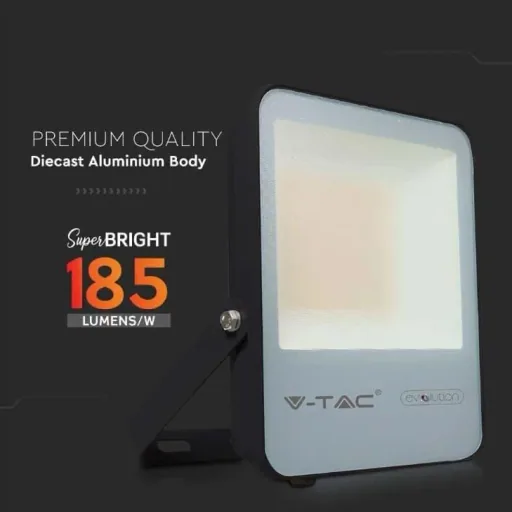 VT-100185 LED-Flutlicht - 100 W - 13700 Lm - 6400K - Schwarz - Extra effizient