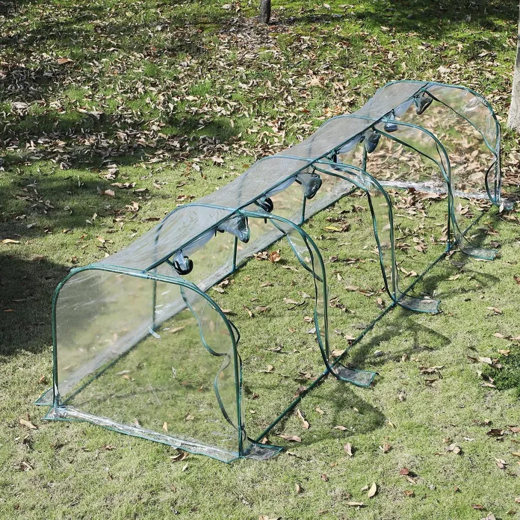 Folientunnel mit 4 Türen transparent/dunkelgrün