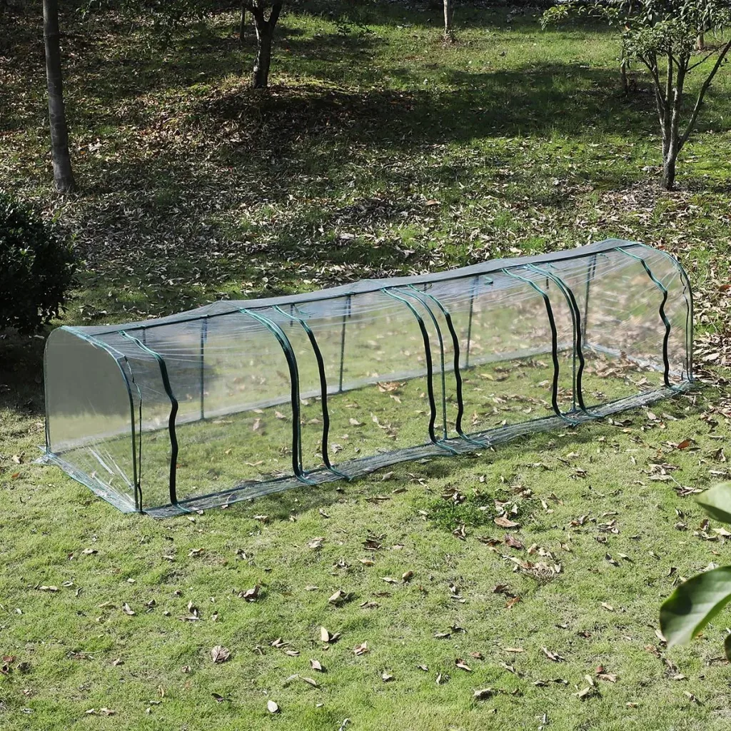 Folientunnel mit 4 Türen transparent/dunkelgrün