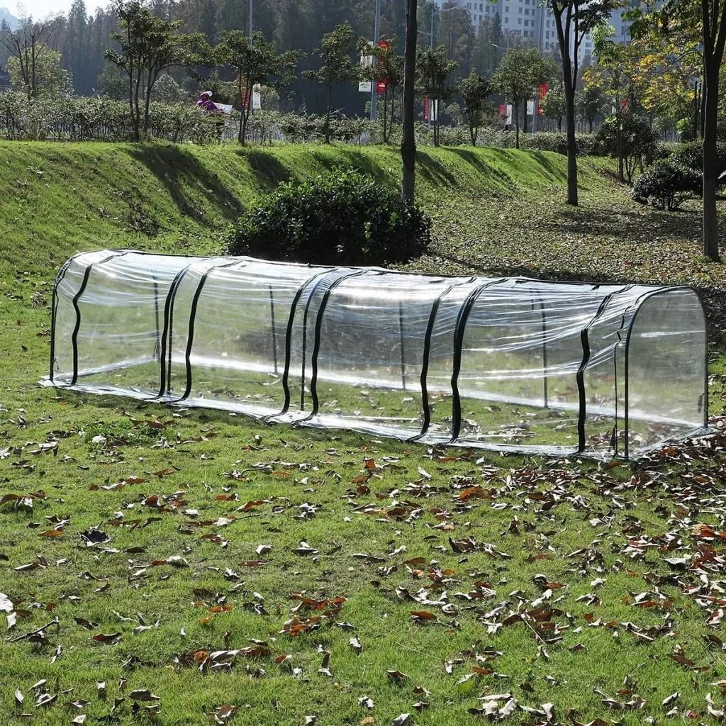 Folientunnel mit 4 Türen transparent/dunkelgrün
