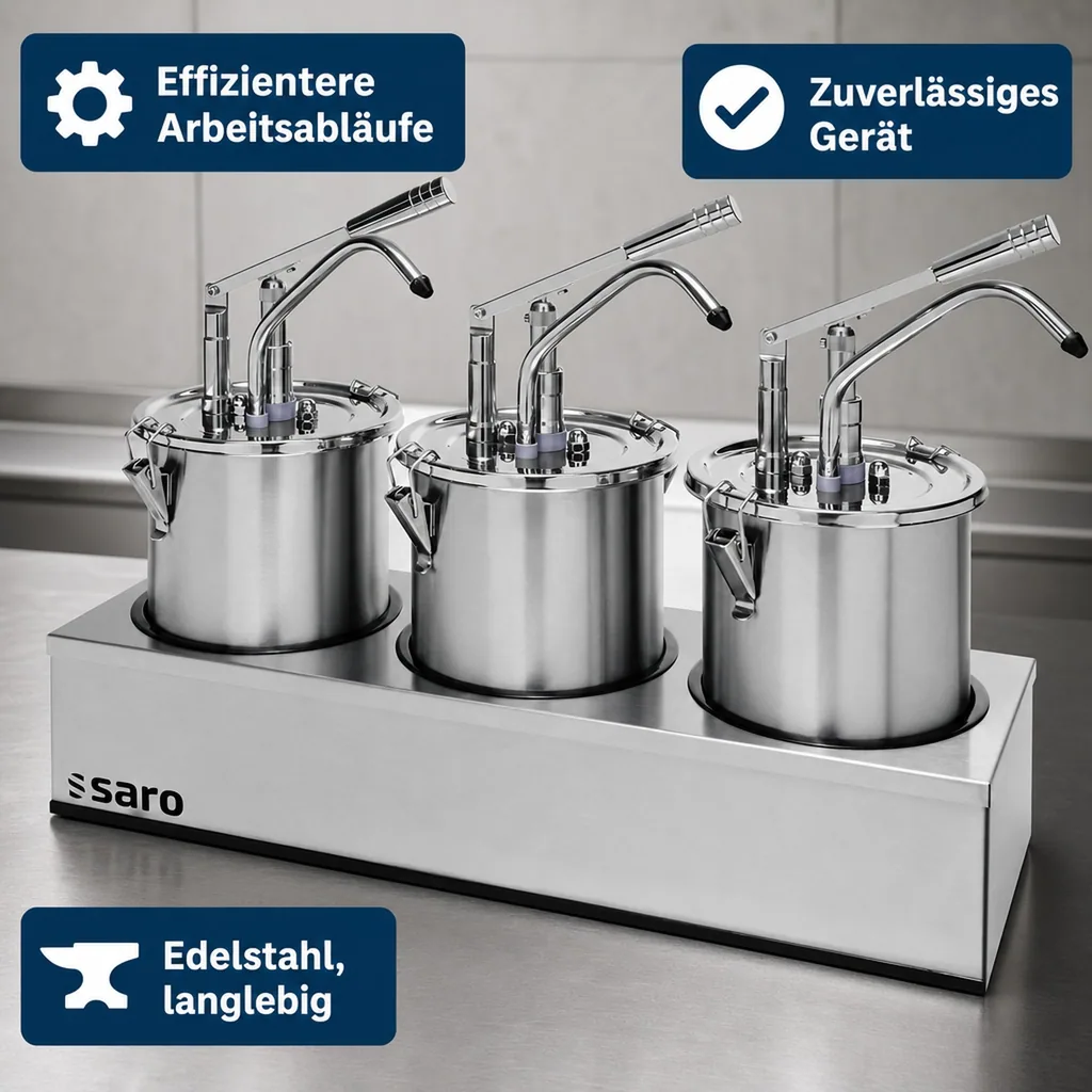 Saro Saucenspender PD 003 3 x 5L, Präzise Dosierung für die professionelle Barküche