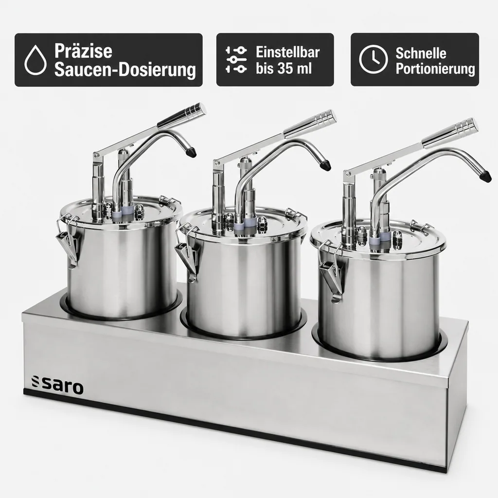 Saro Saucenspender PD 003 3 x 5L, Präzise Dosierung für die professionelle Barküche