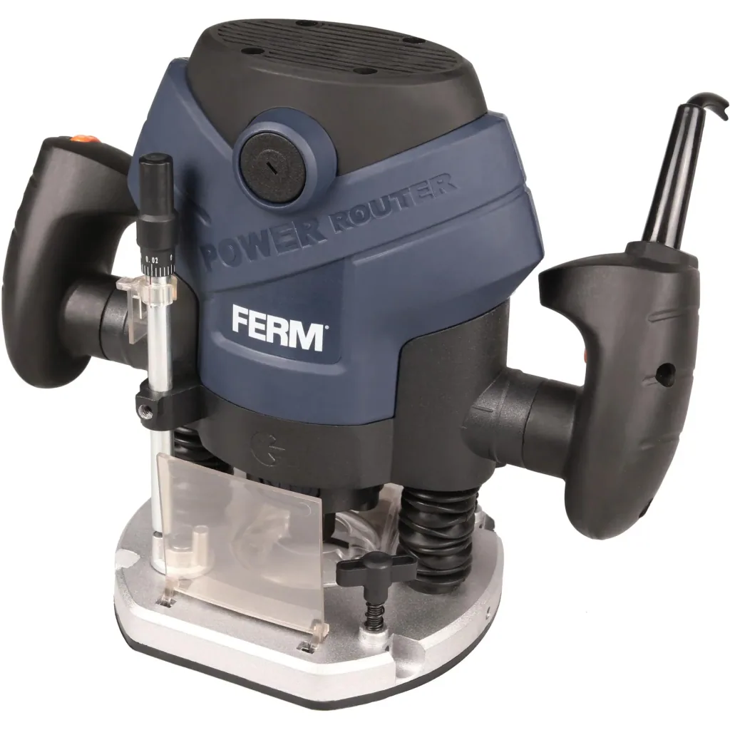 PRM1015 Oberfräse 1300W - 6-8mm - Soft griff - LED-Arbeitslicht - Mit Vakuum-Adapter - Inkl. Parallelführung und 6-Teili