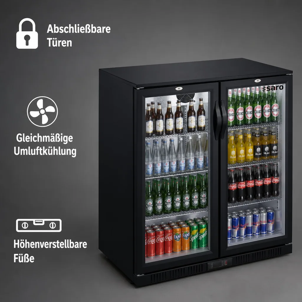 Saro Barkühlschrank, Getränkekühlschrank mit 2 Türen, Modell BC 208