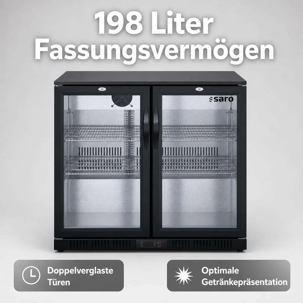 Saro Barkühlschrank, Getränkekühlschrank mit 2 Türen, Modell BC 208