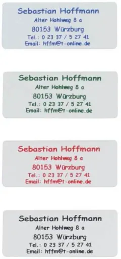 Adress Etiketten Schriftfarbe blau ohne Rand, selbstklebend, 300 St.