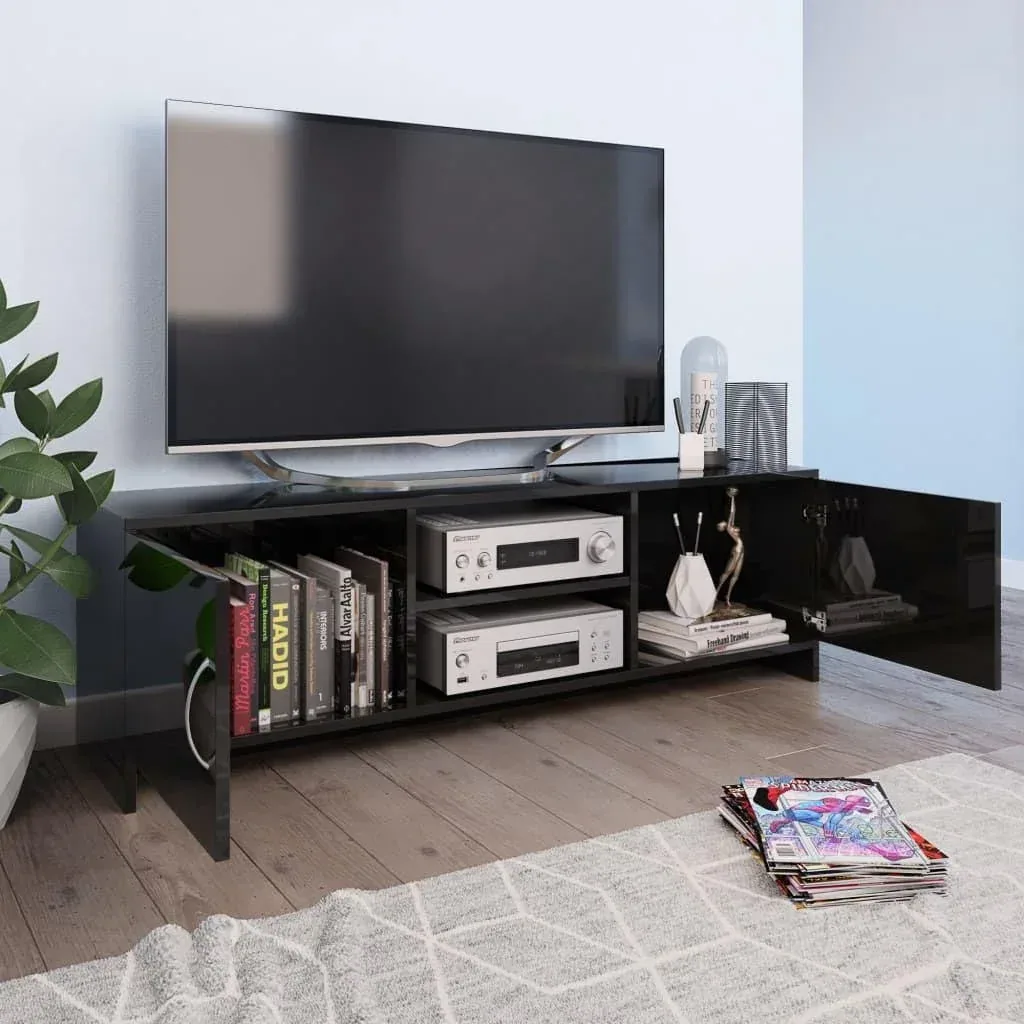 TV-Schrank 120x30x37,5 cm Spanplatte Hochglanz schwarz