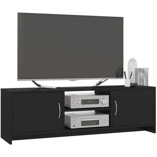 TV-Schrank 120x30x37,5 cm Spanplatte Hochglanz schwarz