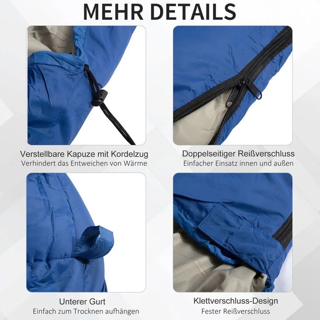 Schlafsack mit Tragetasche blau/grau