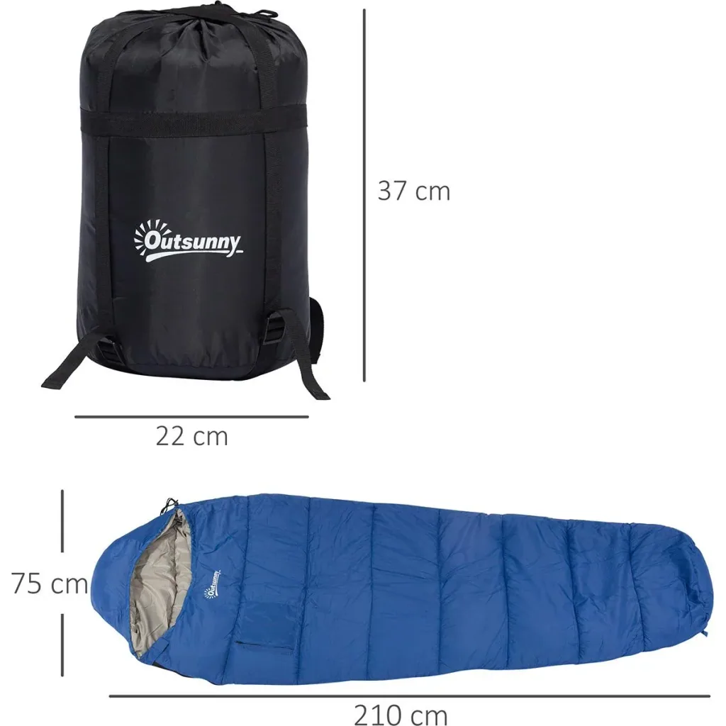Schlafsack mit Tragetasche blau/grau