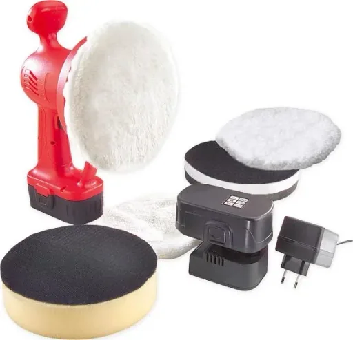 Akku Poliermaschine 18 Volt/ 12-teiliges Lackpflege Set